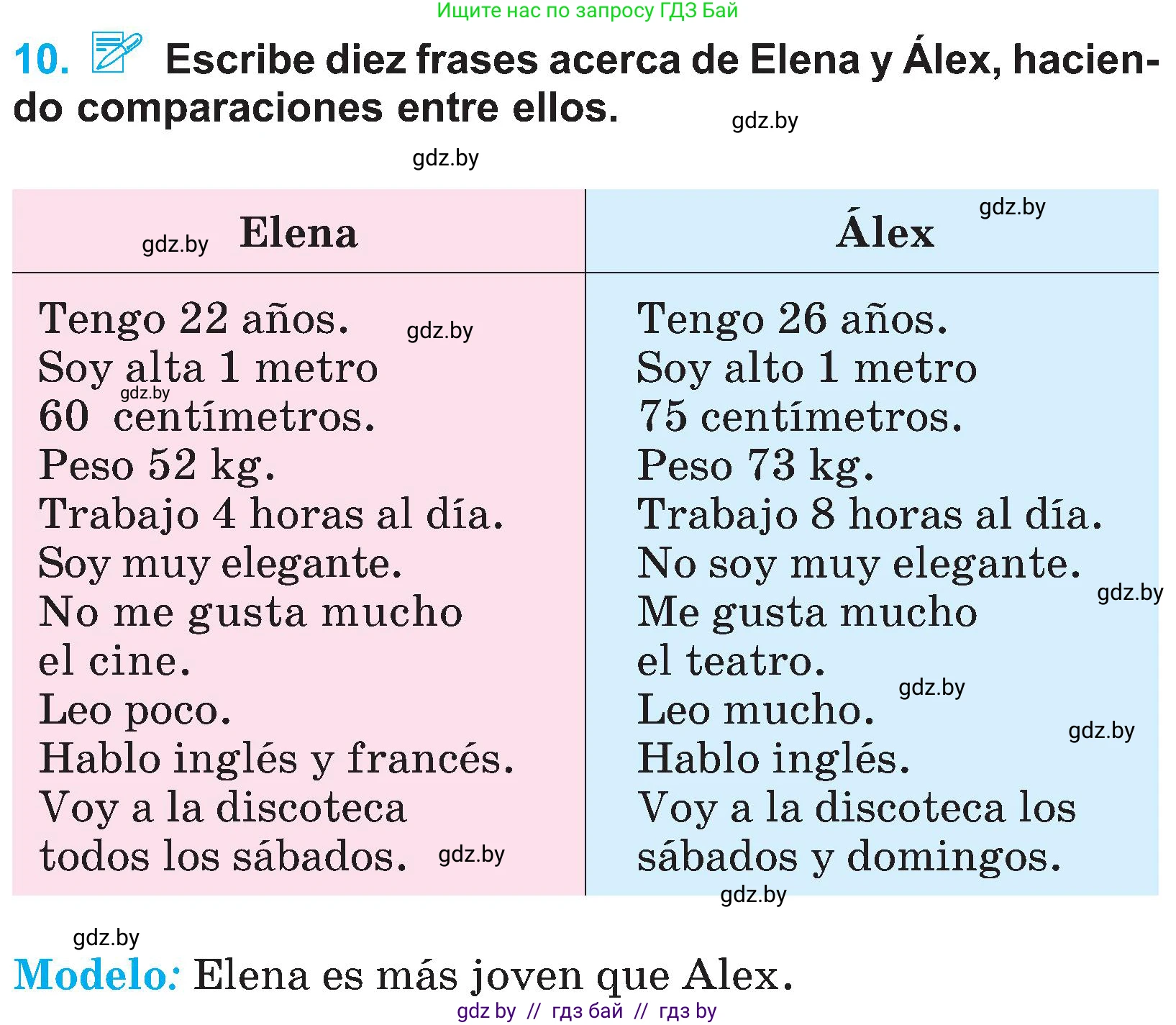 Испанский язык, 4 класс Учебник, авторы: Гриневич Елена Карловна, Бахар Лариса Николаевна, издательство Вышэйшая школа, Минск, 2019, красного цвета, Часть 1, страница 53, номер 10, Условие