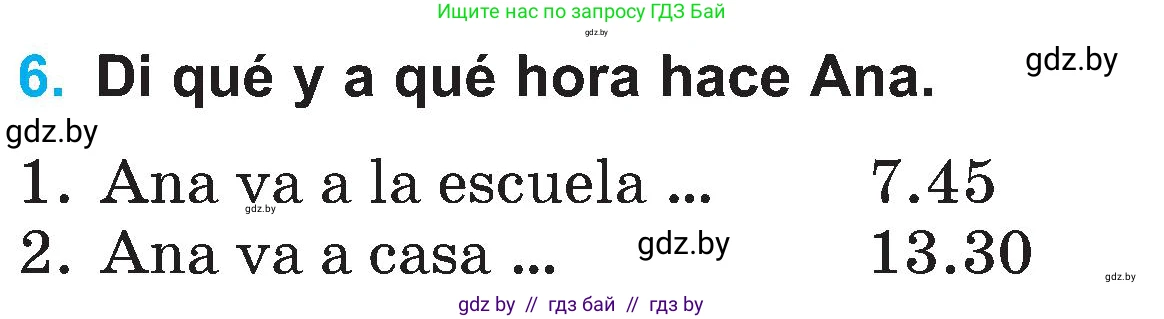 Испанский язык, 4 класс Учебник, авторы: Гриневич Елена Карловна, Бахар Лариса Николаевна, издательство Вышэйшая школа, Минск, 2019, красного цвета, Часть 1, страница 129, номер 6, Условие