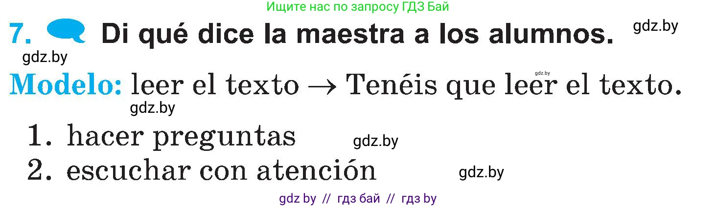 Испанский язык, 4 класс Учебник, авторы: Гриневич Елена Карловна, Бахар Лариса Николаевна, издательство Вышэйшая школа, Минск, 2019, красного цвета, Часть 2, страница 29, номер 7, Условие