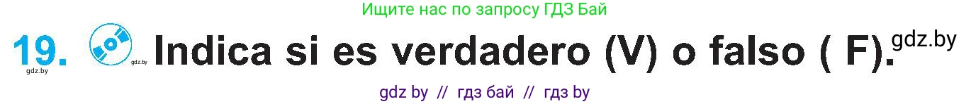 Испанский язык, 4 класс Учебник, авторы: Гриневич Елена Карловна, Бахар Лариса Николаевна, издательство Вышэйшая школа, Минск, 2019, красного цвета, Часть 2, страница 72, номер 19, Условие