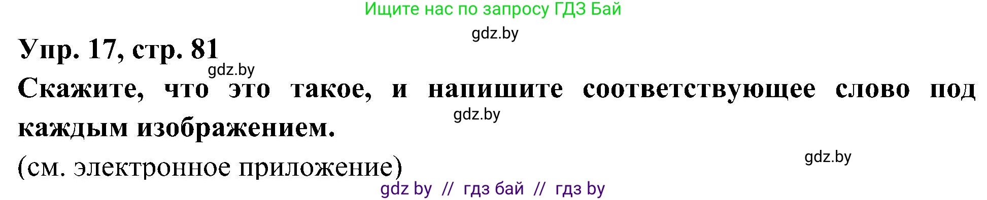 Испанский язык, 4 класс Учебник, авторы: Гриневич Елена Карловна, Бахар Лариса Николаевна, издательство Вышэйшая школа, Минск, 2019, красного цвета, Часть 1, страница 81, номер 17, Решение