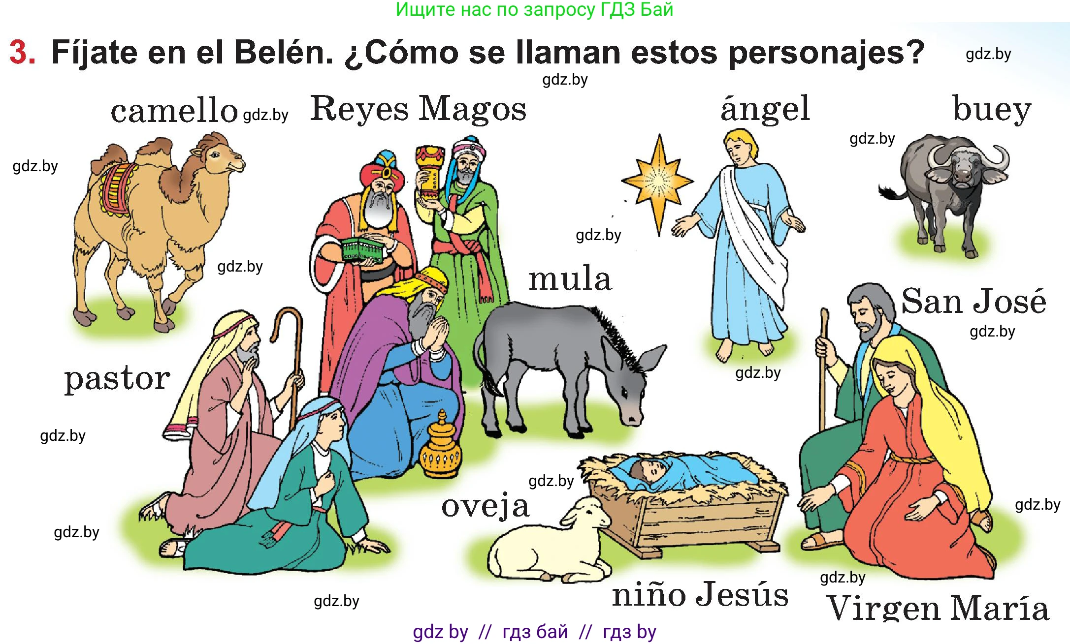 Испанский язык, 5 класс Учебник, авторы: Цыбулева Татьяна Эдуардовна, Пушкина Ольга Александровна, издательство Вышэйшая школа, Минск, 2017, оранжевого цвета, страница 105, номер 3, Условие