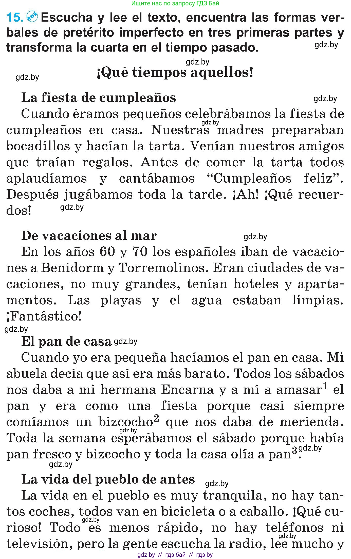 Испанский язык, 5 класс Учебник, автор: Гриневич Елена Карловна, издательство Вышэйшая школа, Минск, 2015, оранжевого цвета, Часть 1, страница 34, номер 15, Условие