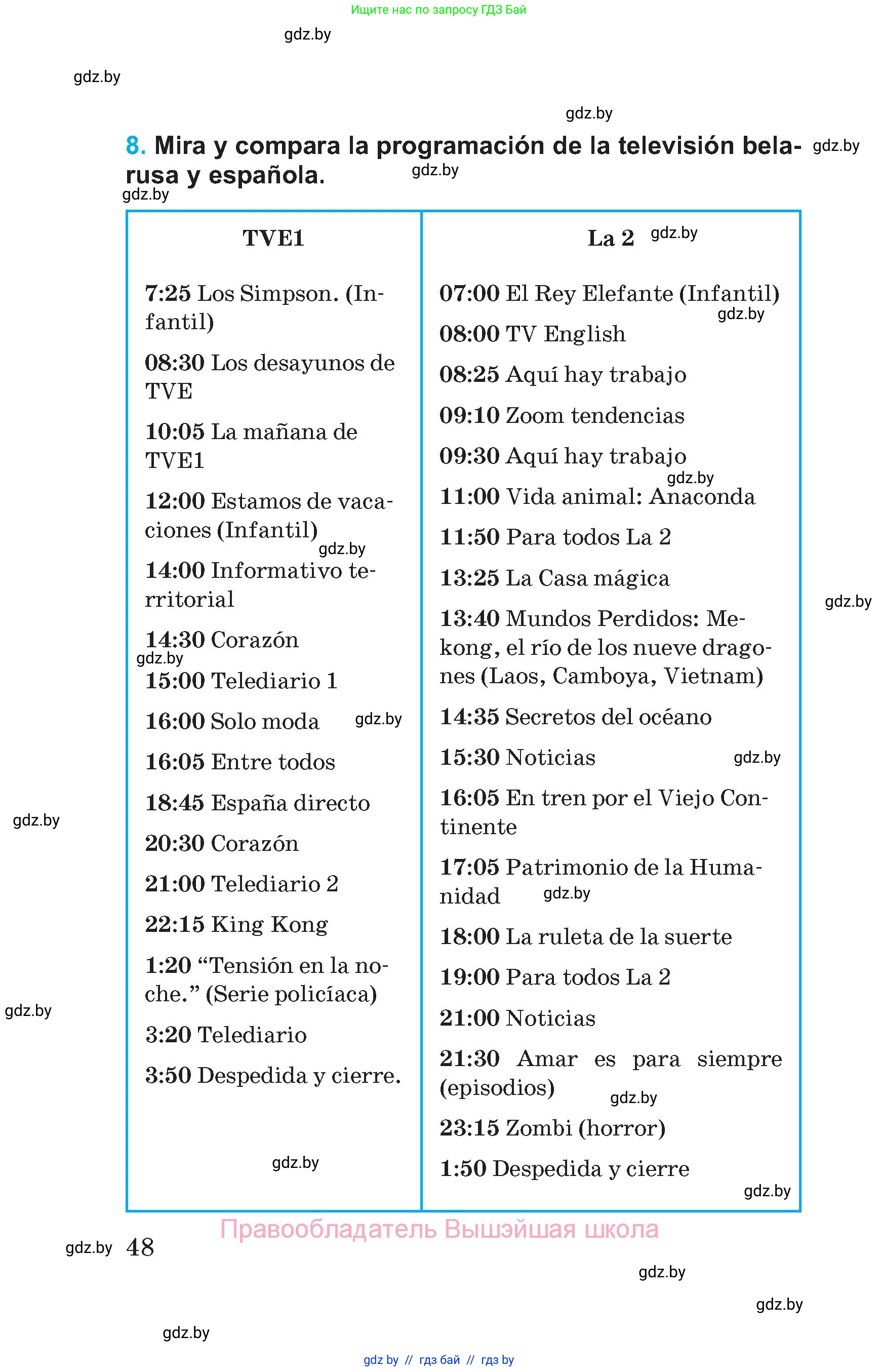 Испанский язык, 5 класс Учебник, автор: Гриневич Елена Карловна, издательство Вышэйшая школа, Минск, 2015, оранжевого цвета, Часть 1, страница 48