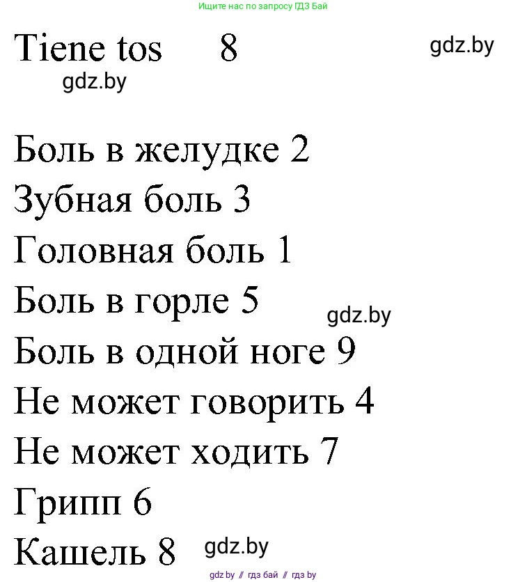Испанский язык, 5 класс Учебник, автор: Гриневич Елена Карловна, издательство Вышэйшая школа, Минск, 2015, оранжевого цвета, Часть 2, страница 56, номер 8, Решение (продолжение 2)