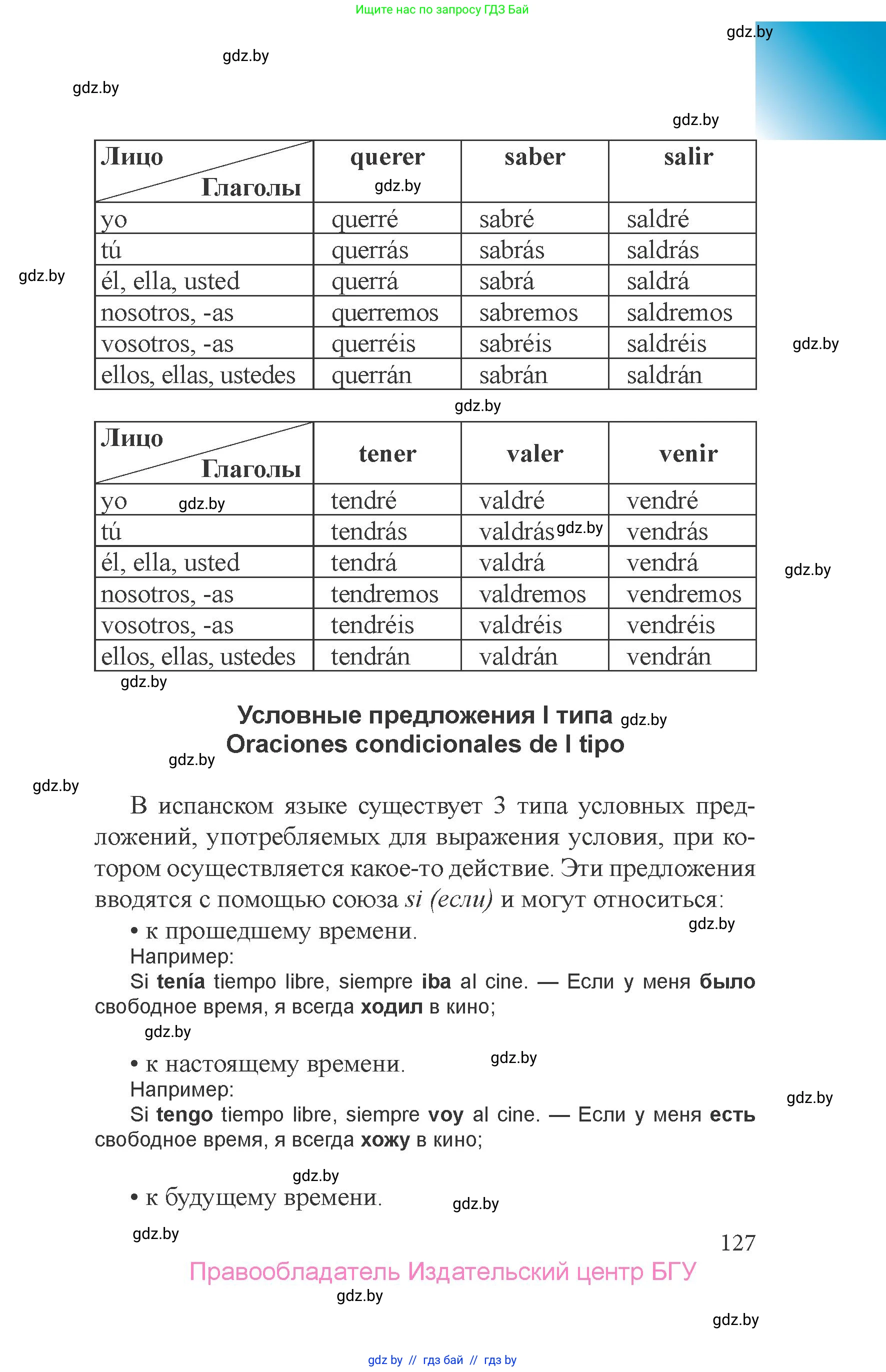 Испанский язык, 6 класс Учебник, авторы: Цыбулева Татьяна Эдуардовна, Пушкина Ольга Александровна, издательство Издательский центр БГУ, Минск, 2018, Часть 2, страница 127