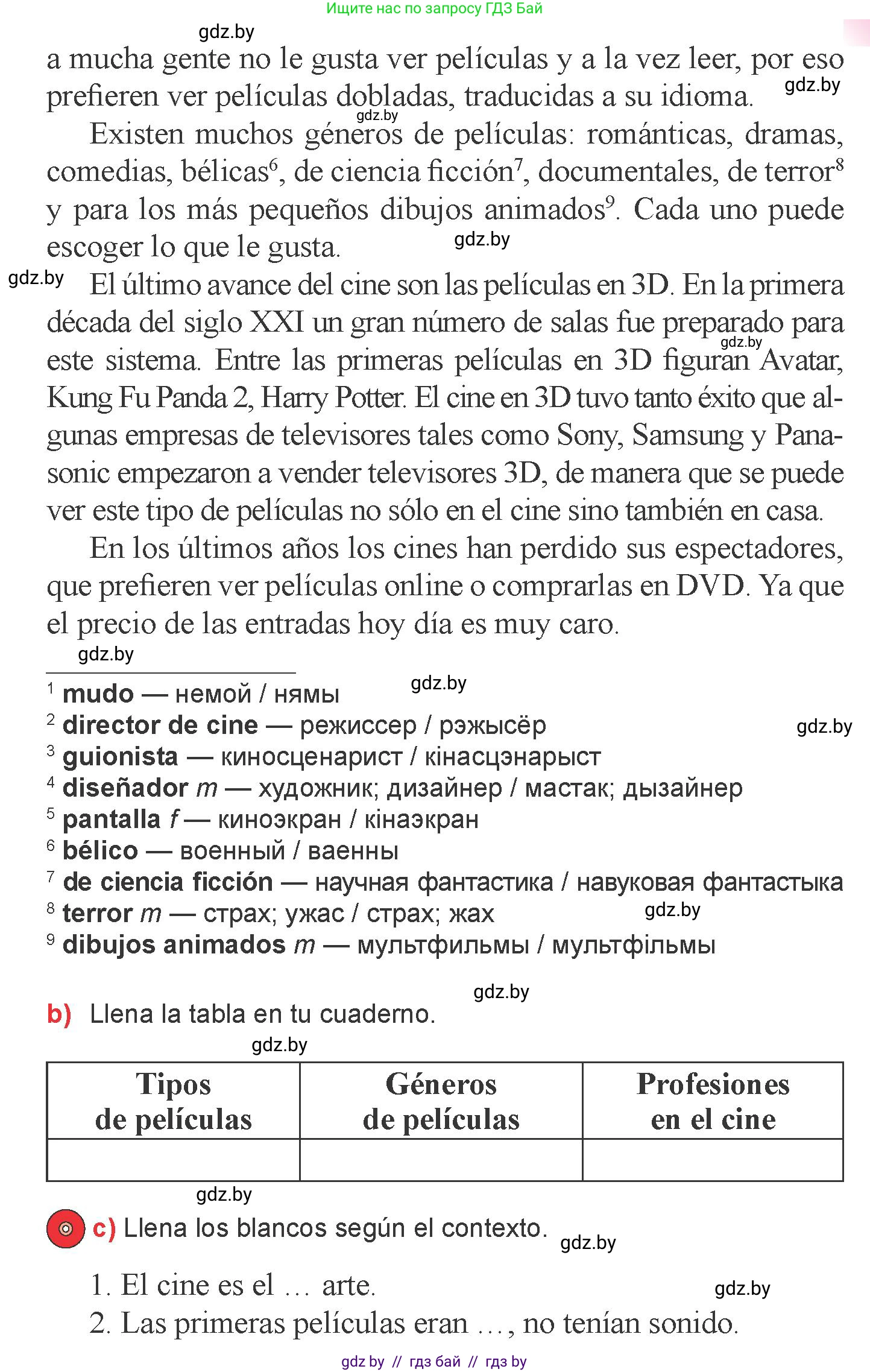 Испанский язык, 6 класс Учебник, авторы: Цыбулева Татьяна Эдуардовна, Пушкина Ольга Александровна, издательство Издательский центр БГУ, Минск, 2018, Часть 1, страница 82, номер 2, Условие (продолжение 2)