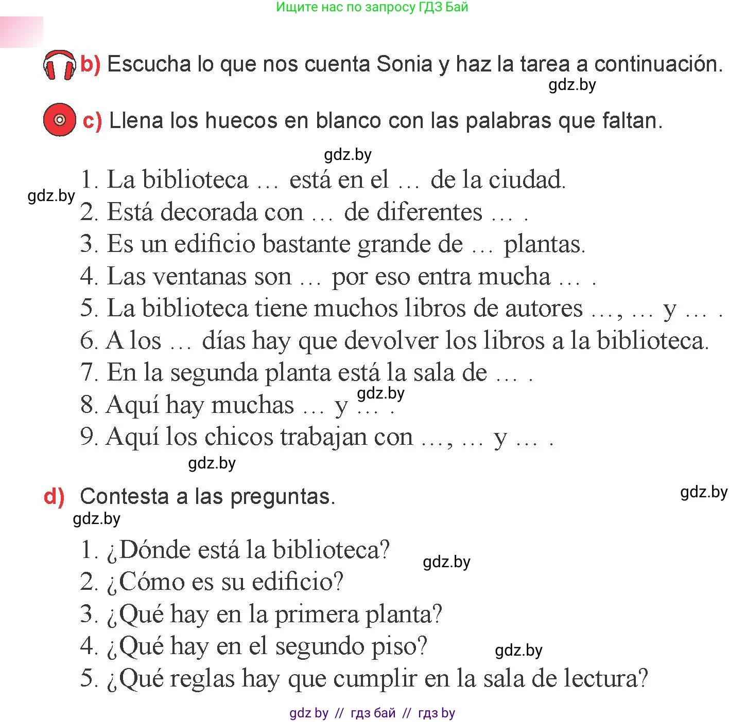 Испанский язык, 6 класс Учебник, авторы: Цыбулева Татьяна Эдуардовна, Пушкина Ольга Александровна, издательство Издательский центр БГУ, Минск, 2018, Часть 1, страница 101, номер 10, Условие (продолжение 2)