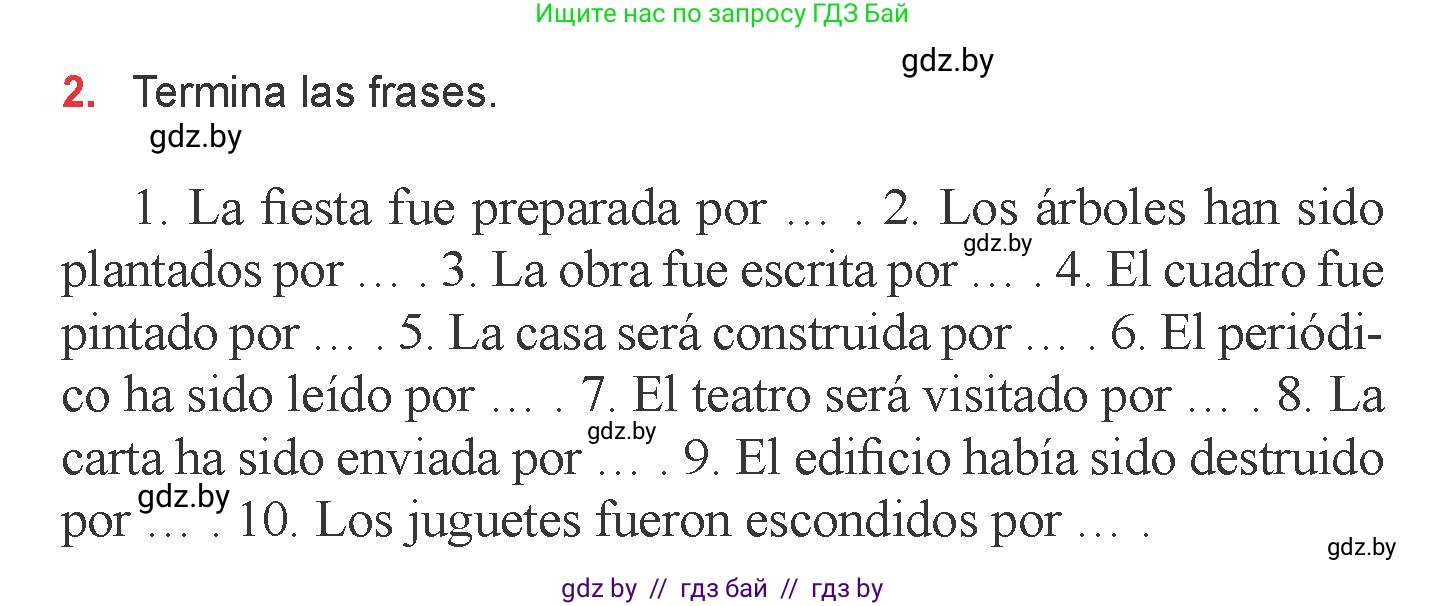 Испанский язык, 6 класс Учебник, авторы: Цыбулева Татьяна Эдуардовна, Пушкина Ольга Александровна, издательство Издательский центр БГУ, Минск, 2018, Часть 1, страница 139, номер 2, Условие