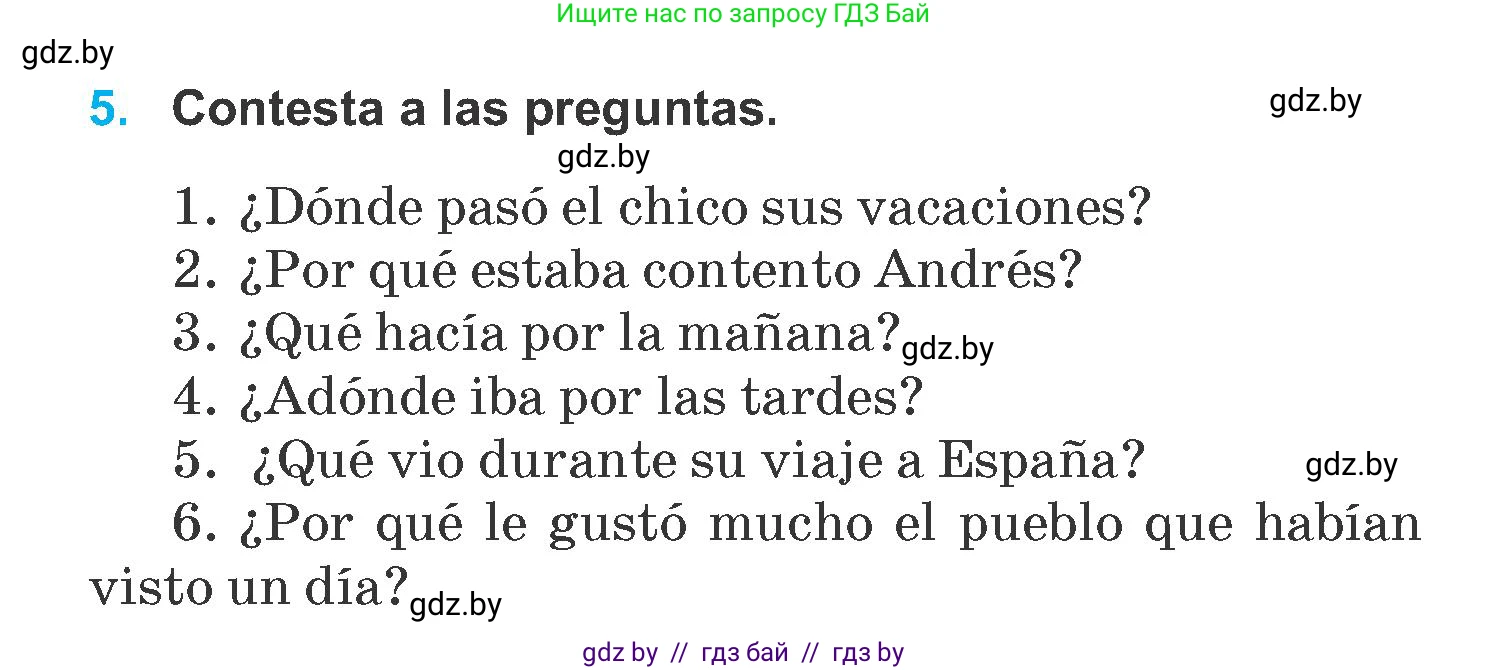 Испанский язык, 6 класс Учебник, автор: Гриневич Елена Карловна, издательство Вышэйшая школа, Минск, 2016, зелёного цвета, страница 32, номер 5, Условие