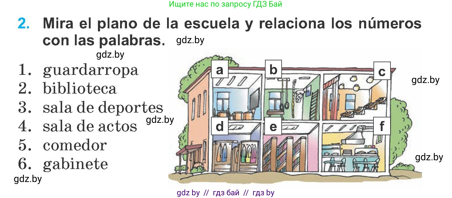 Испанский язык, 6 класс Учебник, автор: Гриневич Елена Карловна, издательство Вышэйшая школа, Минск, 2016, зелёного цвета, страница 39, номер 2, Условие