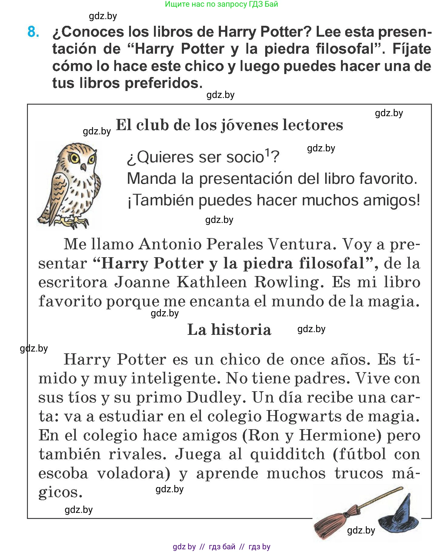 Испанский язык, 6 класс Учебник, автор: Гриневич Елена Карловна, издательство Вышэйшая школа, Минск, 2016, зелёного цвета, страница 153, номер 8, Условие