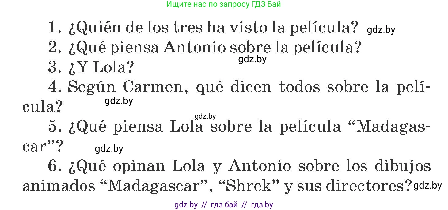 Испанский язык, 6 класс Учебник, автор: Гриневич Елена Карловна, издательство Вышэйшая школа, Минск, 2016, зелёного цвета, страница 171, номер 6, Условие (продолжение 2)
