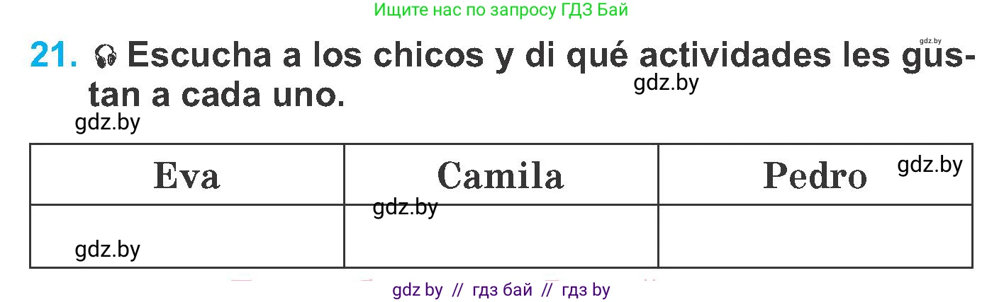Испанский язык, 6 класс Учебник, автор: Гриневич Елена Карловна, издательство Вышэйшая школа, Минск, 2016, зелёного цвета, страница 187, номер 21, Условие