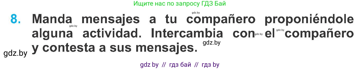 Испанский язык, 6 класс Учебник, автор: Гриневич Елена Карловна, издательство Вышэйшая школа, Минск, 2016, зелёного цвета, страница 200, номер 8, Условие