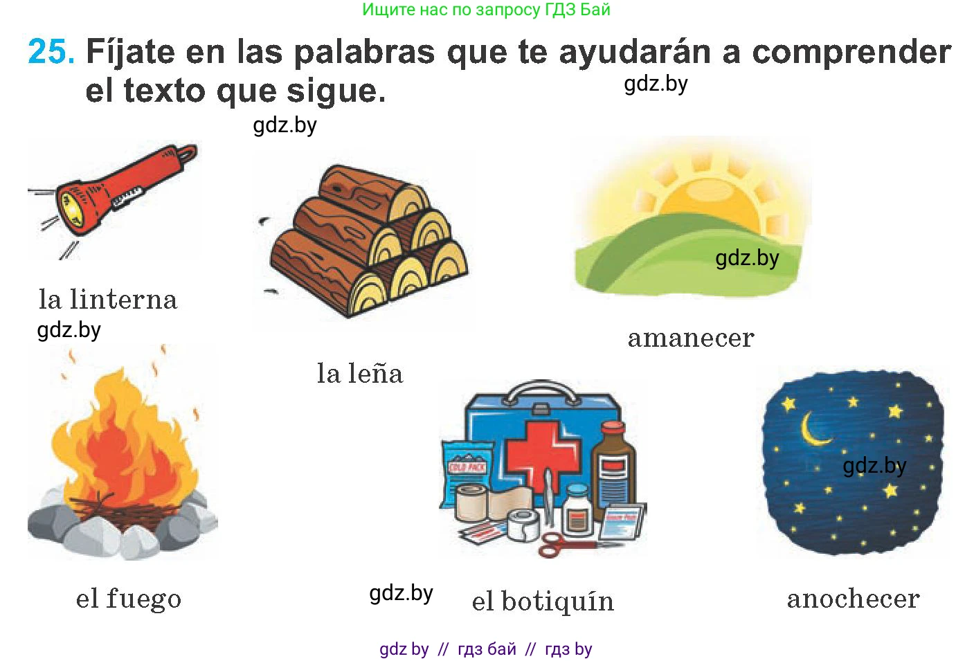 Испанский язык, 6 класс Учебник, автор: Гриневич Елена Карловна, издательство Вышэйшая школа, Минск, 2016, зелёного цвета, страница 218, номер 25, Условие