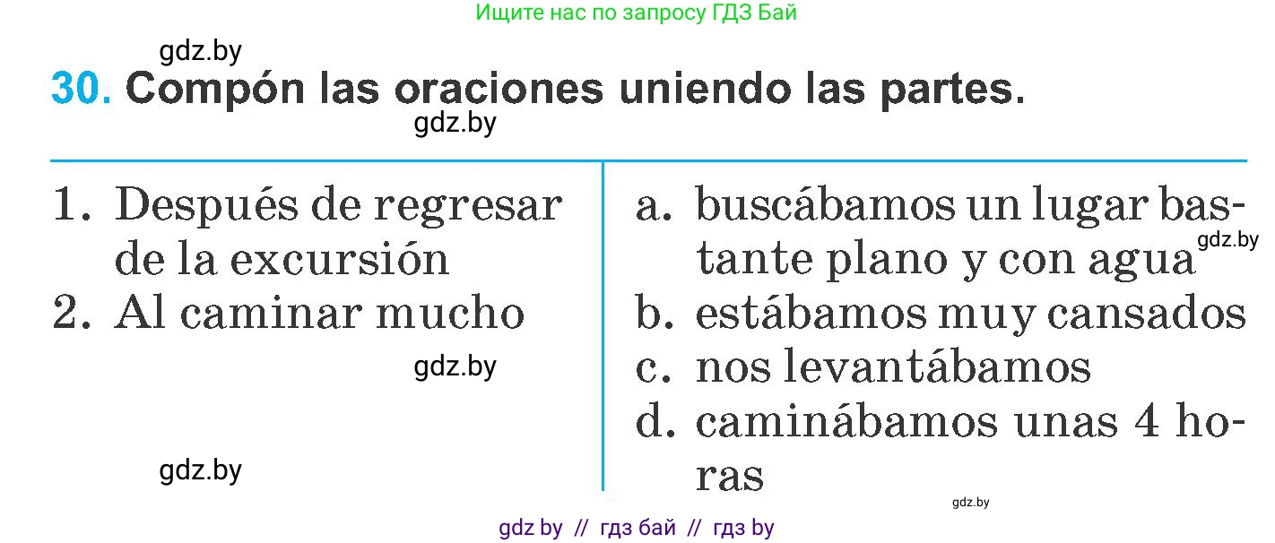 Испанский язык, 6 класс Учебник, автор: Гриневич Елена Карловна, издательство Вышэйшая школа, Минск, 2016, зелёного цвета, страница 220, номер 30, Условие