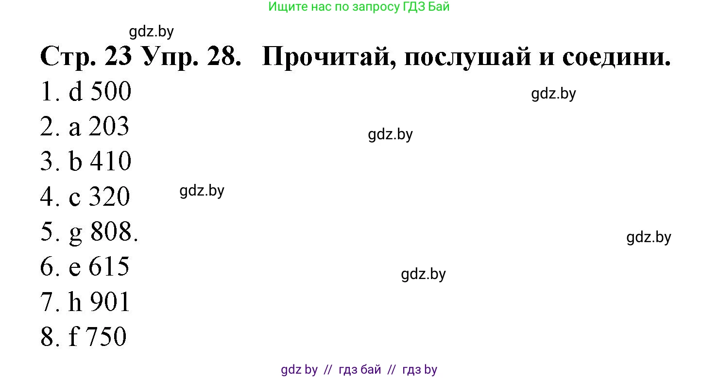 Испанский язык, 6 класс Учебник, автор: Гриневич Елена Карловна, издательство Вышэйшая школа, Минск, 2016, зелёного цвета, страница 23, номер 28, Решение