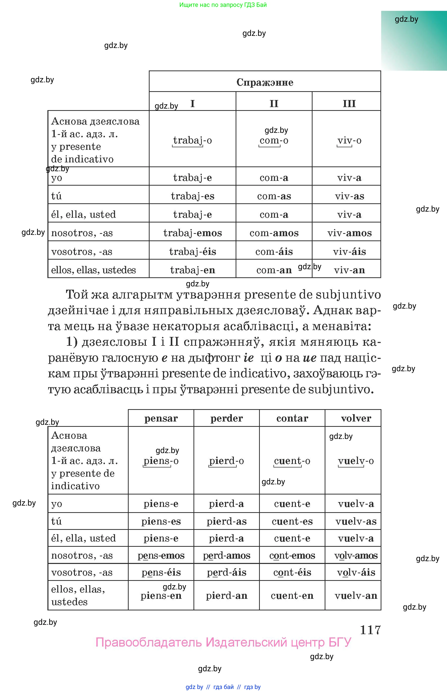 Испанский язык, 7 класс Учебник, авторы: Цыбулева Татьяна Эдуардовна, Пушкина Ольга Александровна, Карпиевич Галина Константиновна, издательство Издательский центр БГУ, Минск, 2019, бирюзового цвета, Часть 2, страница 117