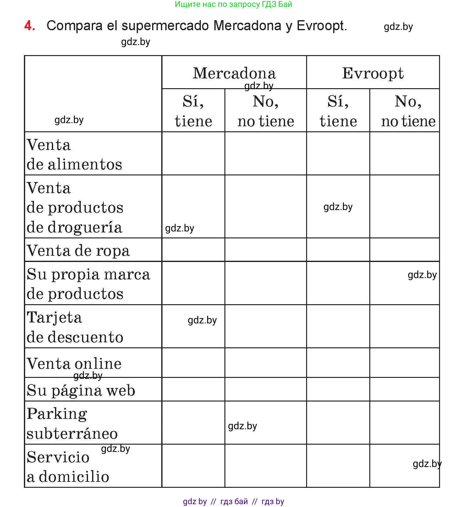 Испанский язык, 7 класс Учебник, авторы: Цыбулева Татьяна Эдуардовна, Пушкина Ольга Александровна, Карпиевич Галина Константиновна, издательство Издательский центр БГУ, Минск, 2019, бирюзового цвета, Часть 2, страница 85, номер 4, Условие