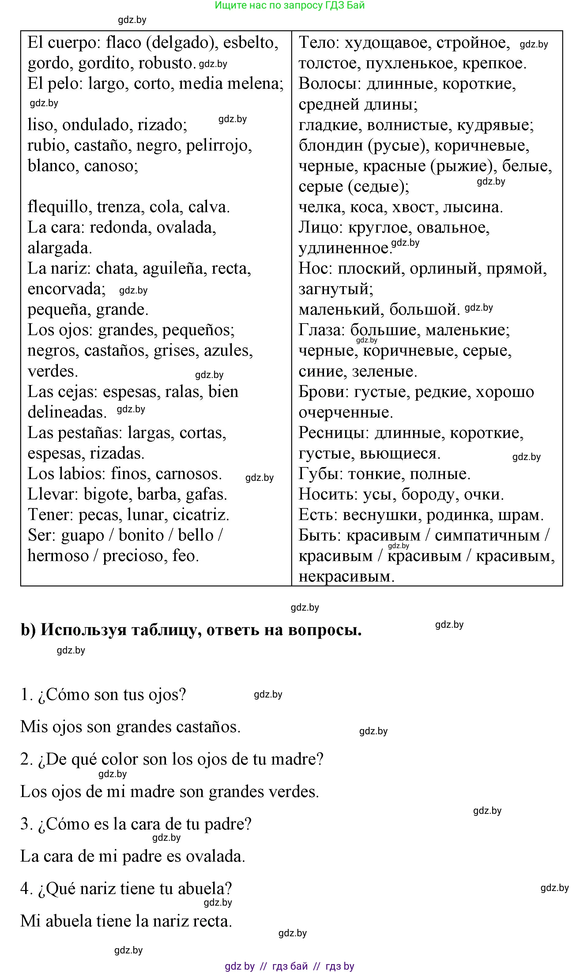 Испанский язык, 7 класс Учебник, авторы: Цыбулева Татьяна Эдуардовна, Пушкина Ольга Александровна, Карпиевич Галина Константиновна, издательство Издательский центр БГУ, Минск, 2019, бирюзового цвета, Часть 1, страница 36, номер 2, Решение (продолжение 2)