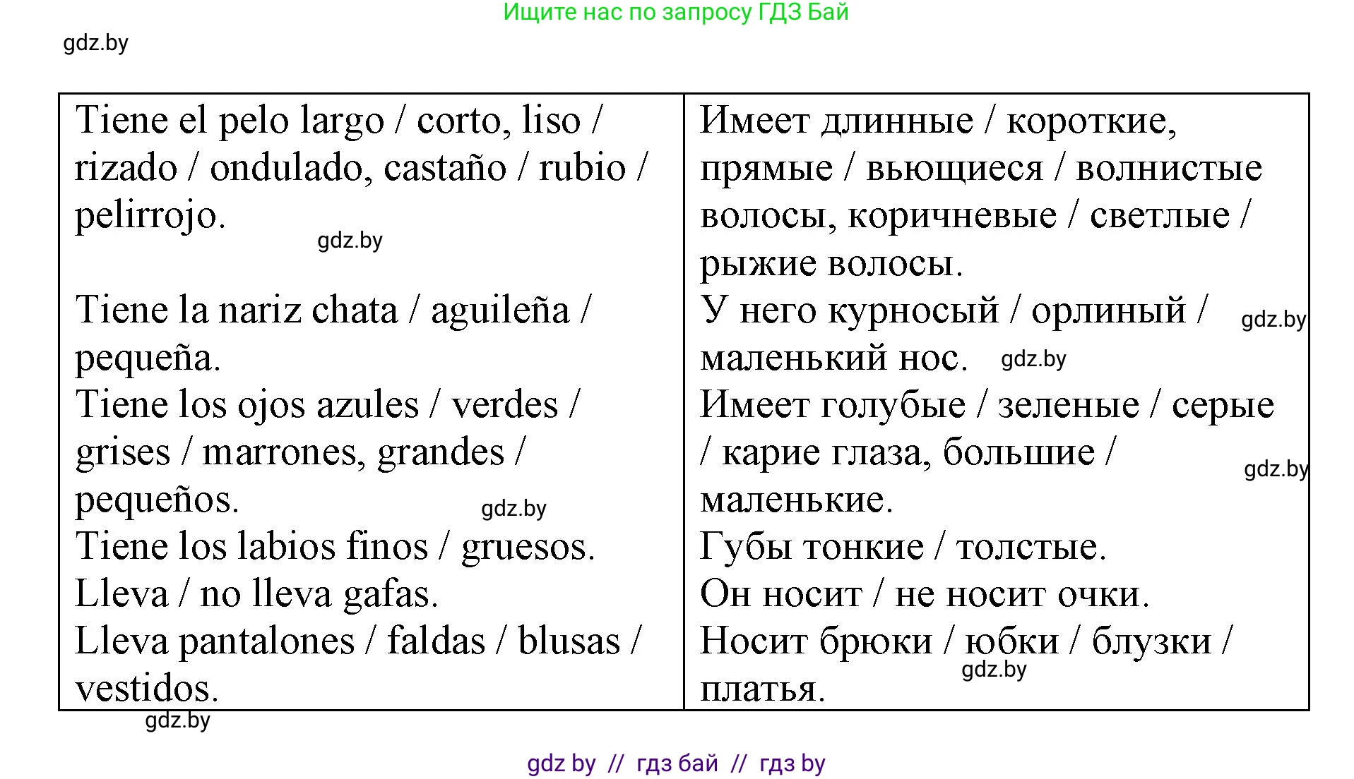 Испанский язык, 7 класс Учебник, авторы: Цыбулева Татьяна Эдуардовна, Пушкина Ольга Александровна, Карпиевич Галина Константиновна, издательство Издательский центр БГУ, Минск, 2019, бирюзового цвета, Часть 1, страница 39, номер 5, Решение (продолжение 2)