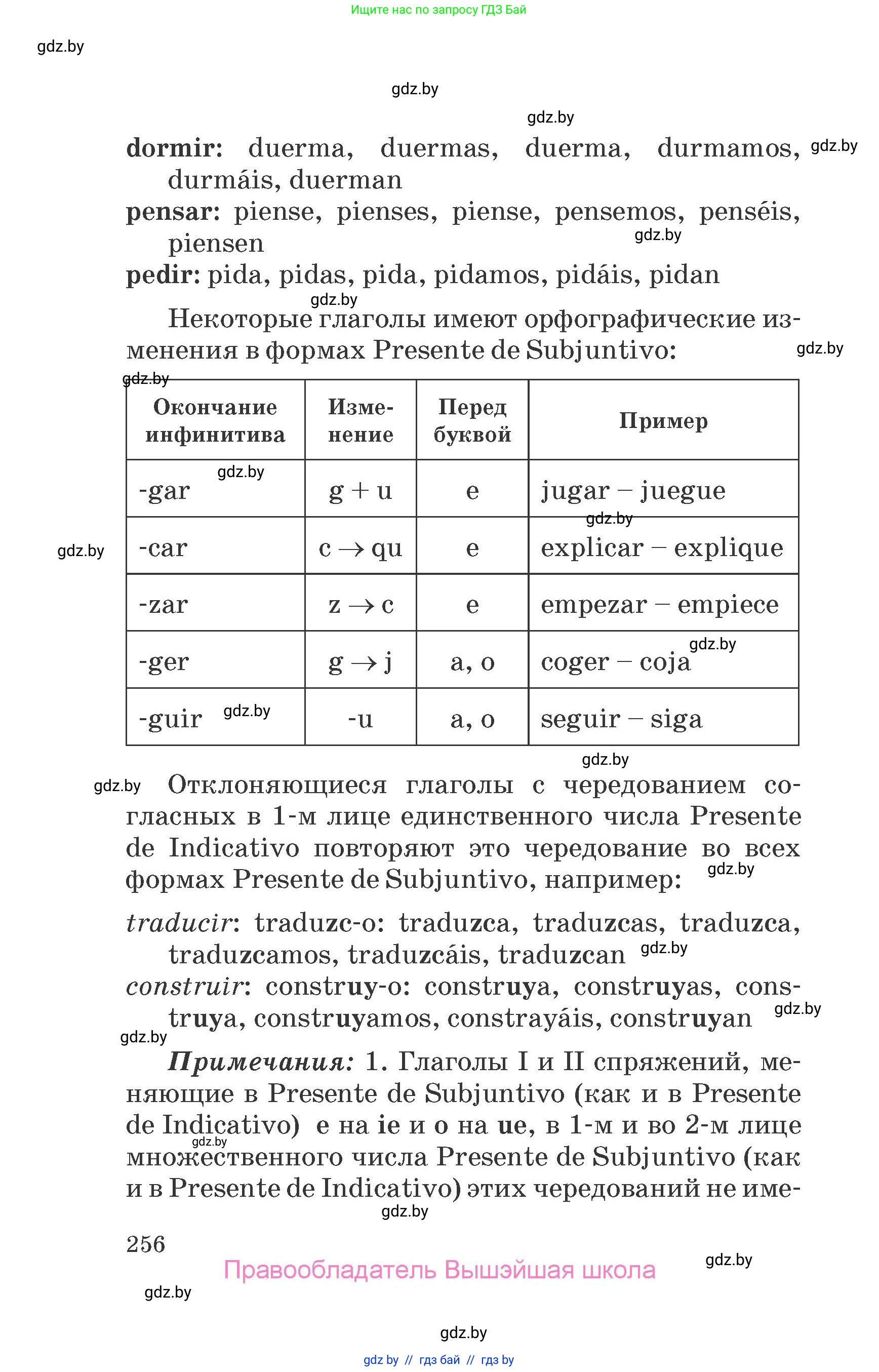 Испанский язык, 7 класс Учебник, автор: Гриневич Елена Карловна, издательство Вышэйшая школа, Минск, 2017, оранжевого цвета, страница 256