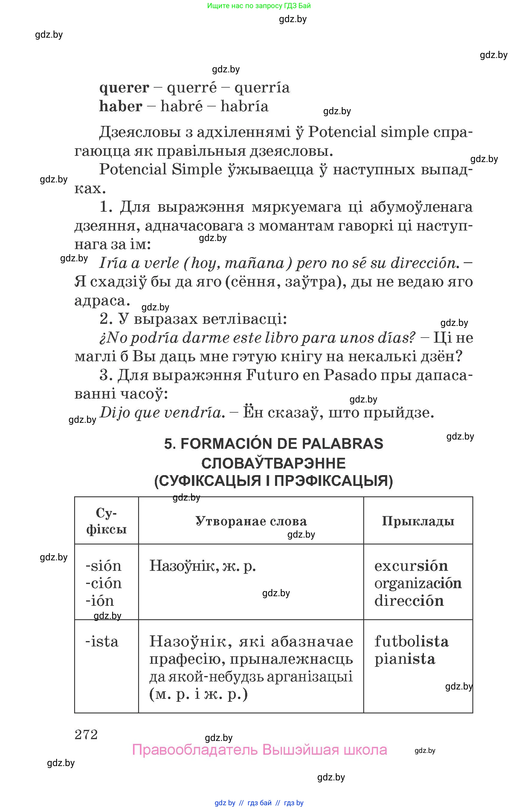 Испанский язык, 7 класс Учебник, автор: Гриневич Елена Карловна, издательство Вышэйшая школа, Минск, 2017, оранжевого цвета, страница 272
