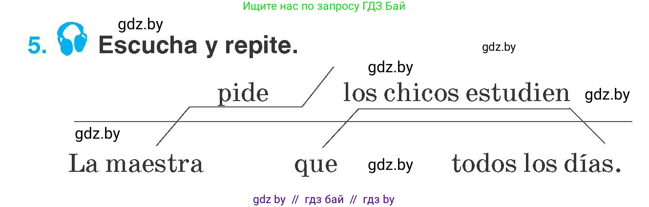 Испанский язык, 7 класс Учебник, автор: Гриневич Елена Карловна, издательство Вышэйшая школа, Минск, 2017, оранжевого цвета, страница 68, номер 5, Условие