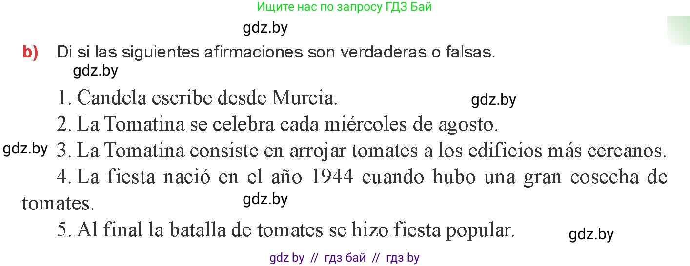 Испанский язык, 8 класс Учебник, авторы: Цыбулева Татьяна Эдуардовна, Пушкина Ольга Александровна, издательство Издательский центр БГУ, Минск, 2016, оранжевого цвета, страница 80, номер 5, Условие (продолжение 2)