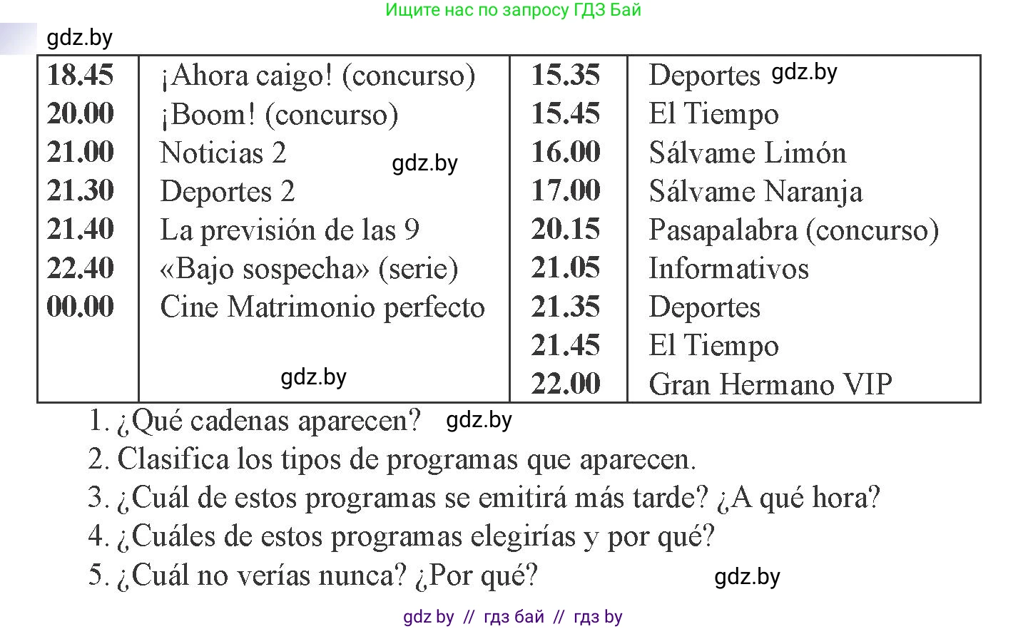 Испанский язык, 8 класс Учебник, авторы: Цыбулева Татьяна Эдуардовна, Пушкина Ольга Александровна, издательство Издательский центр БГУ, Минск, 2016, оранжевого цвета, страница 107, номер 9, Условие (продолжение 2)