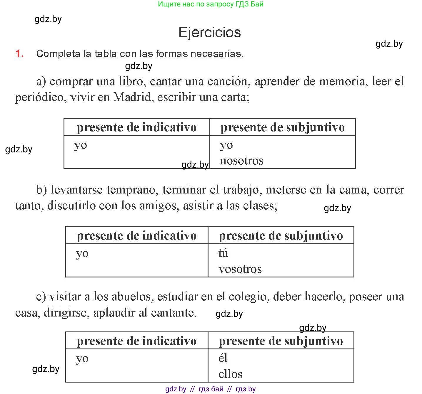 Испанский язык, 8 класс Учебник, авторы: Цыбулева Татьяна Эдуардовна, Пушкина Ольга Александровна, издательство Издательский центр БГУ, Минск, 2016, оранжевого цвета, страница 188, номер 1, Условие