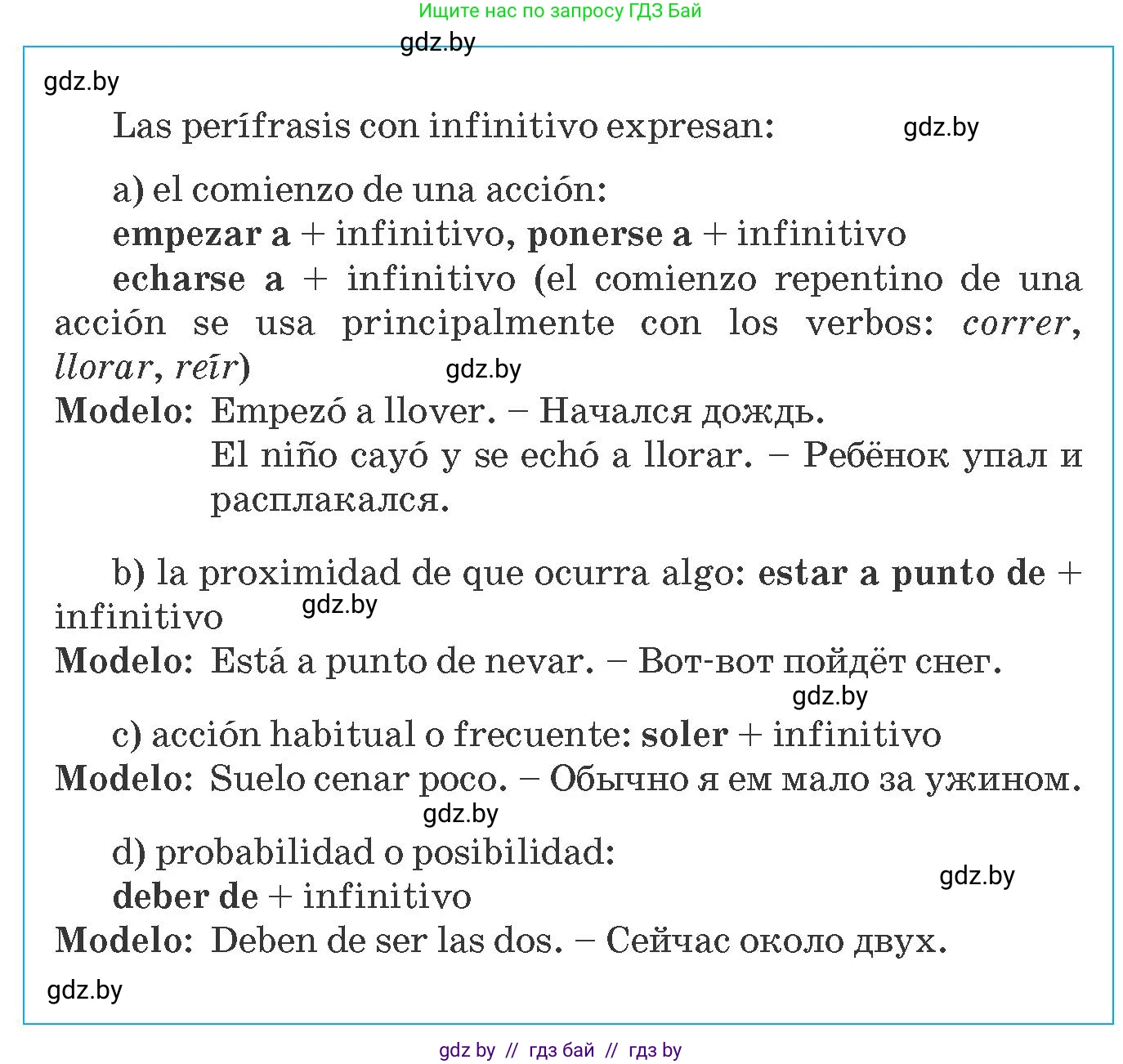 Испанский язык, 8 класс Учебник, автор: Гриневич Елена Карловна, издательство Вышэйшая школа, Минск, 2011, оранжевого цвета, страница 76, номер 11, Условие (продолжение 2)