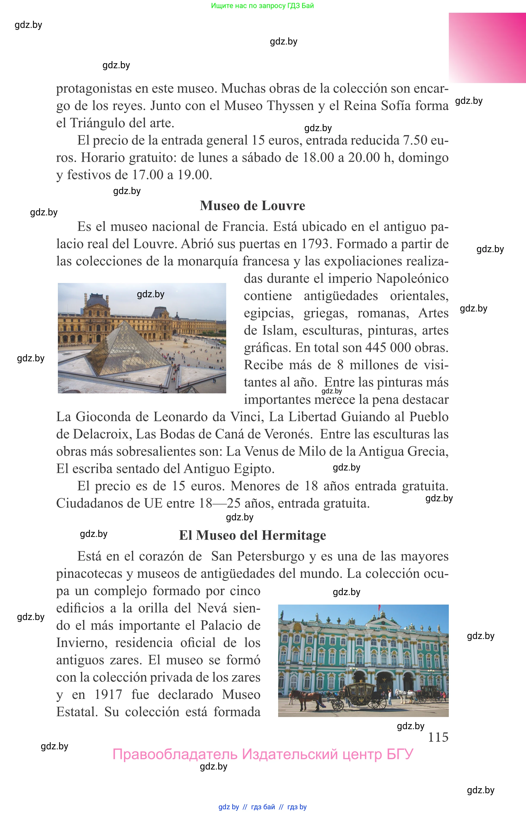 Испанский язык, 9 класс Учебник, авторы: Цыбулева Татьяна Эдуардовна, Пушкина Ольга Александровна, издательство Издательский центр БГУ, Минск, 2017, страница 115