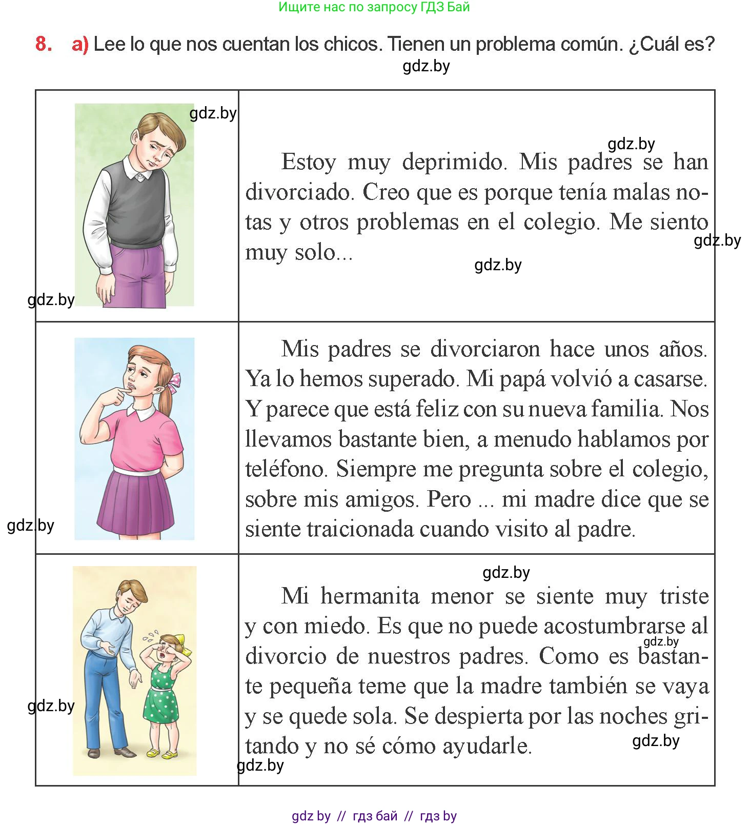 Испанский язык, 9 класс Учебник, авторы: Цыбулева Татьяна Эдуардовна, Пушкина Ольга Александровна, издательство Издательский центр БГУ, Минск, 2017, страница 10, номер 8, Условие