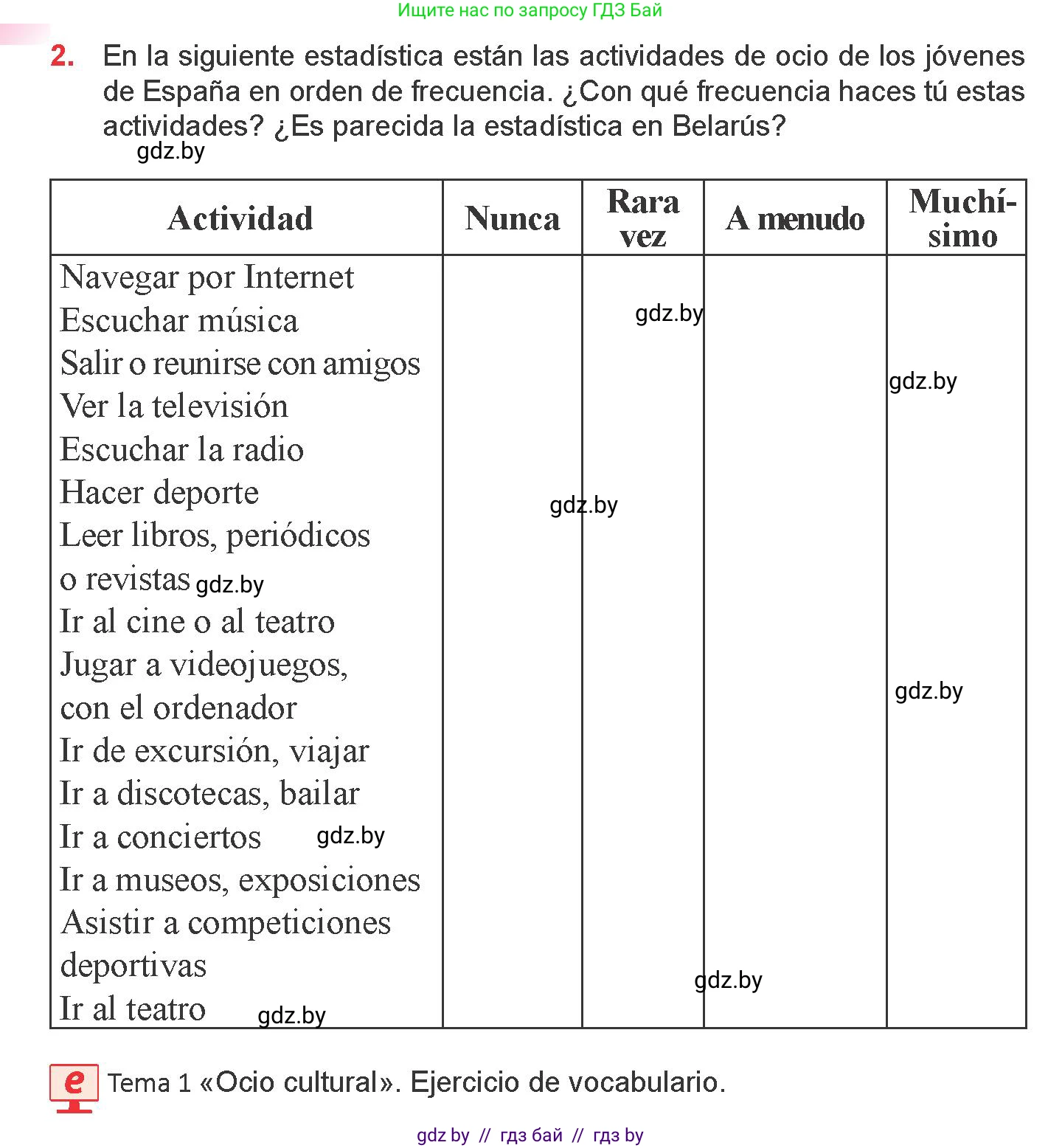 Испанский язык, 9 класс Учебник, авторы: Цыбулева Татьяна Эдуардовна, Пушкина Ольга Александровна, издательство Издательский центр БГУ, Минск, 2017, страница 98, номер 2, Условие