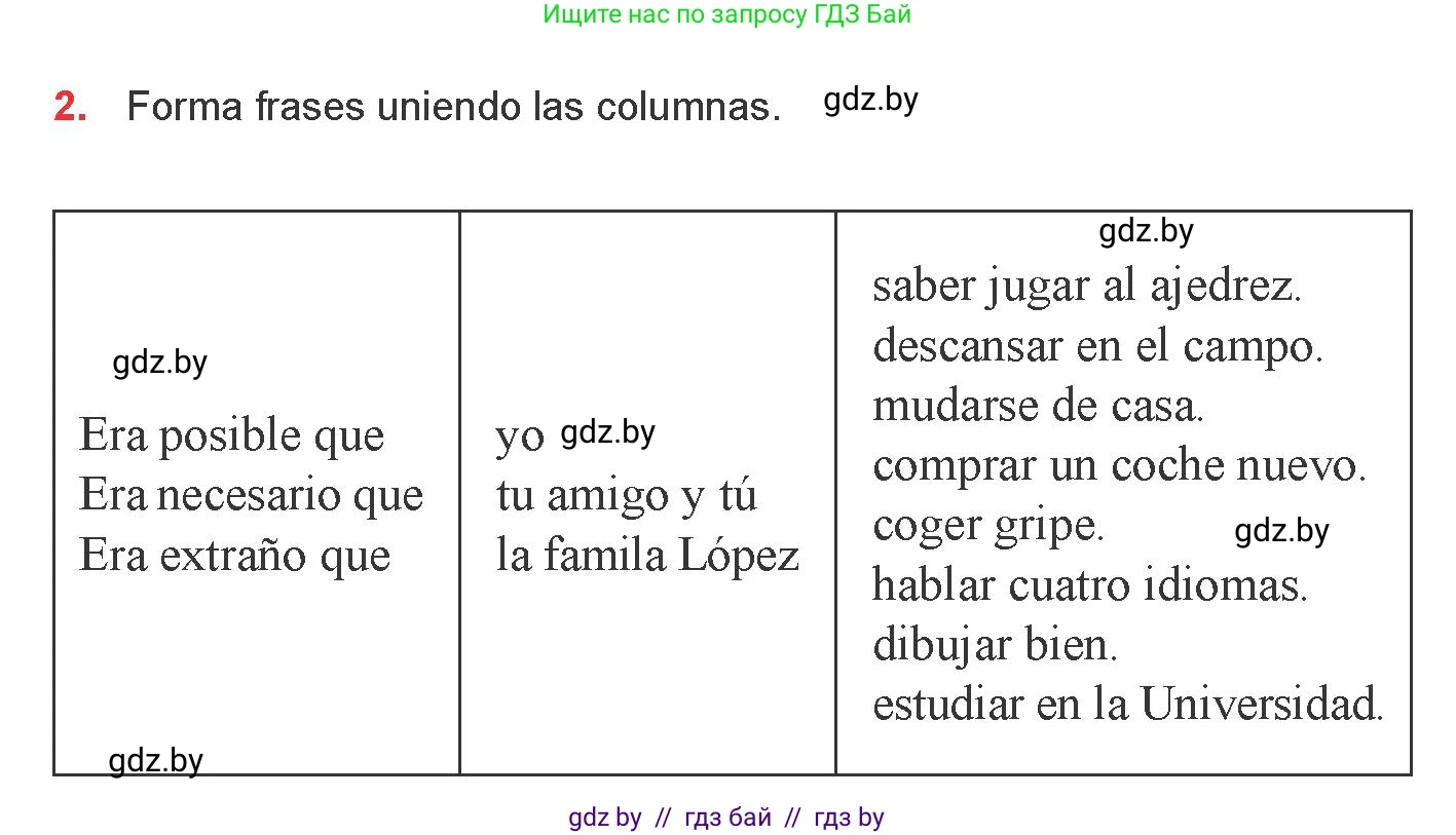 Испанский язык, 9 класс Учебник, авторы: Цыбулева Татьяна Эдуардовна, Пушкина Ольга Александровна, издательство Издательский центр БГУ, Минск, 2017, страница 116, номер 2, Условие