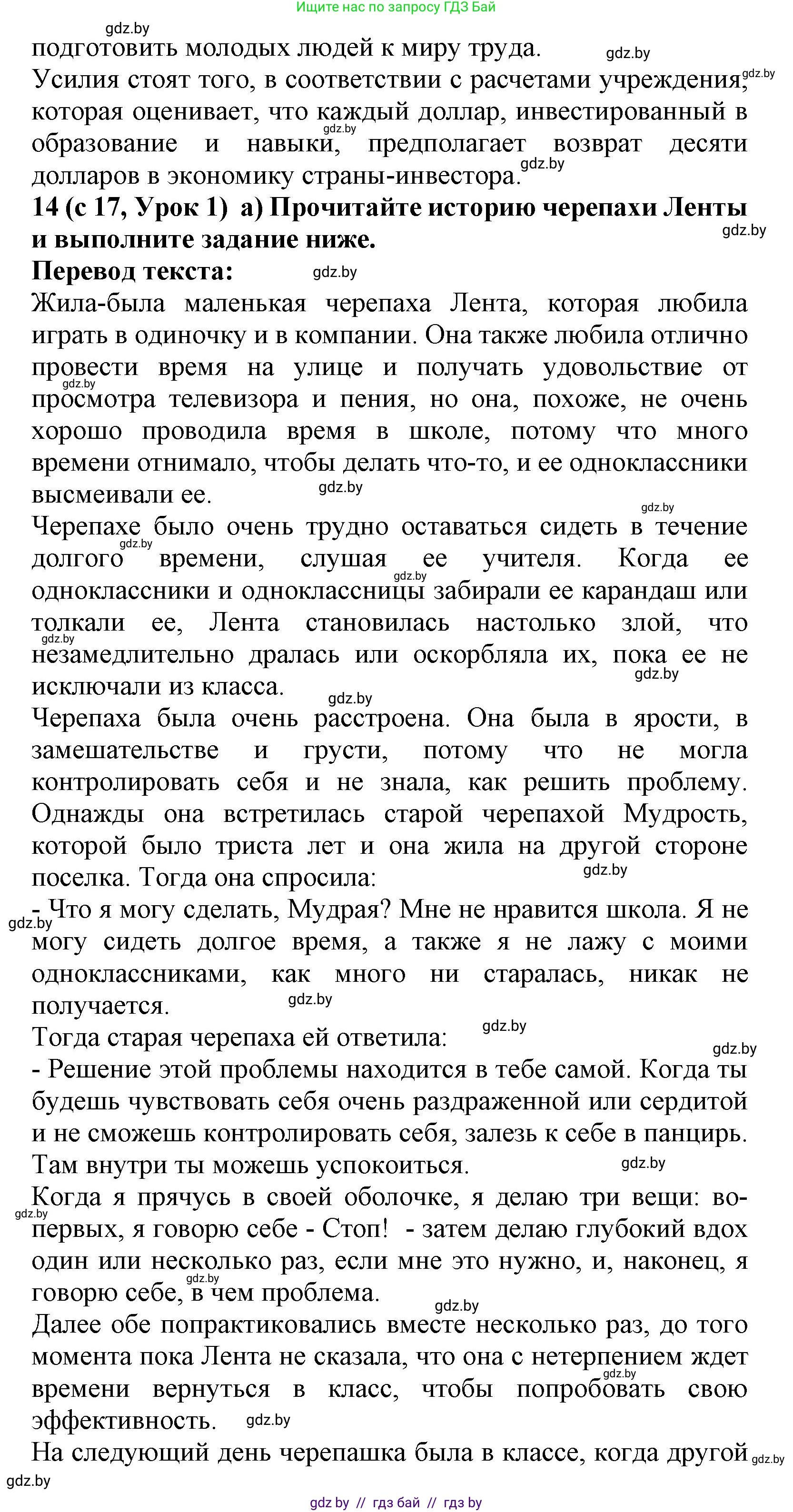 Испанский язык, 9 класс Учебник, авторы: Цыбулева Татьяна Эдуардовна, Пушкина Ольга Александровна, издательство Издательский центр БГУ, Минск, 2017, страница 17, номер 14, Решение (продолжение 3)