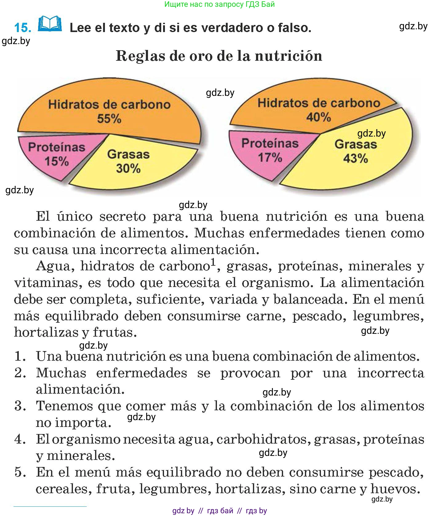 Испанский язык, 9 класс Учебник, авторы: Гриневич Елена Карловна, Янукенас Ольга Викторовна, издательство Вышэйшая школа, Минск, 2020, оранжевого цвета, страница 12, номер 15, Условие