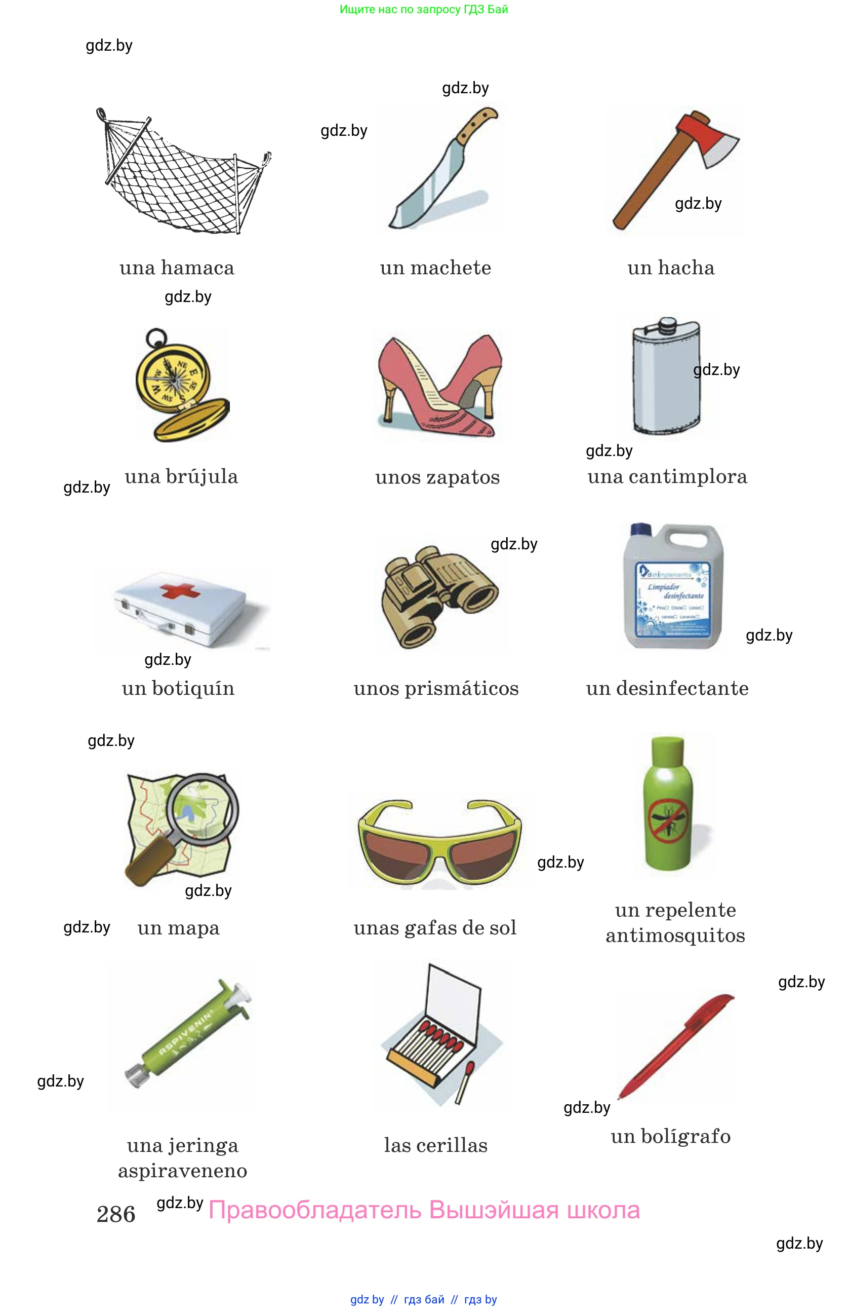 Испанский язык, 9 класс Учебник, авторы: Гриневич Елена Карловна, Янукенас Ольга Викторовна, издательство Вышэйшая школа, Минск, 2020, оранжевого цвета, страница 286