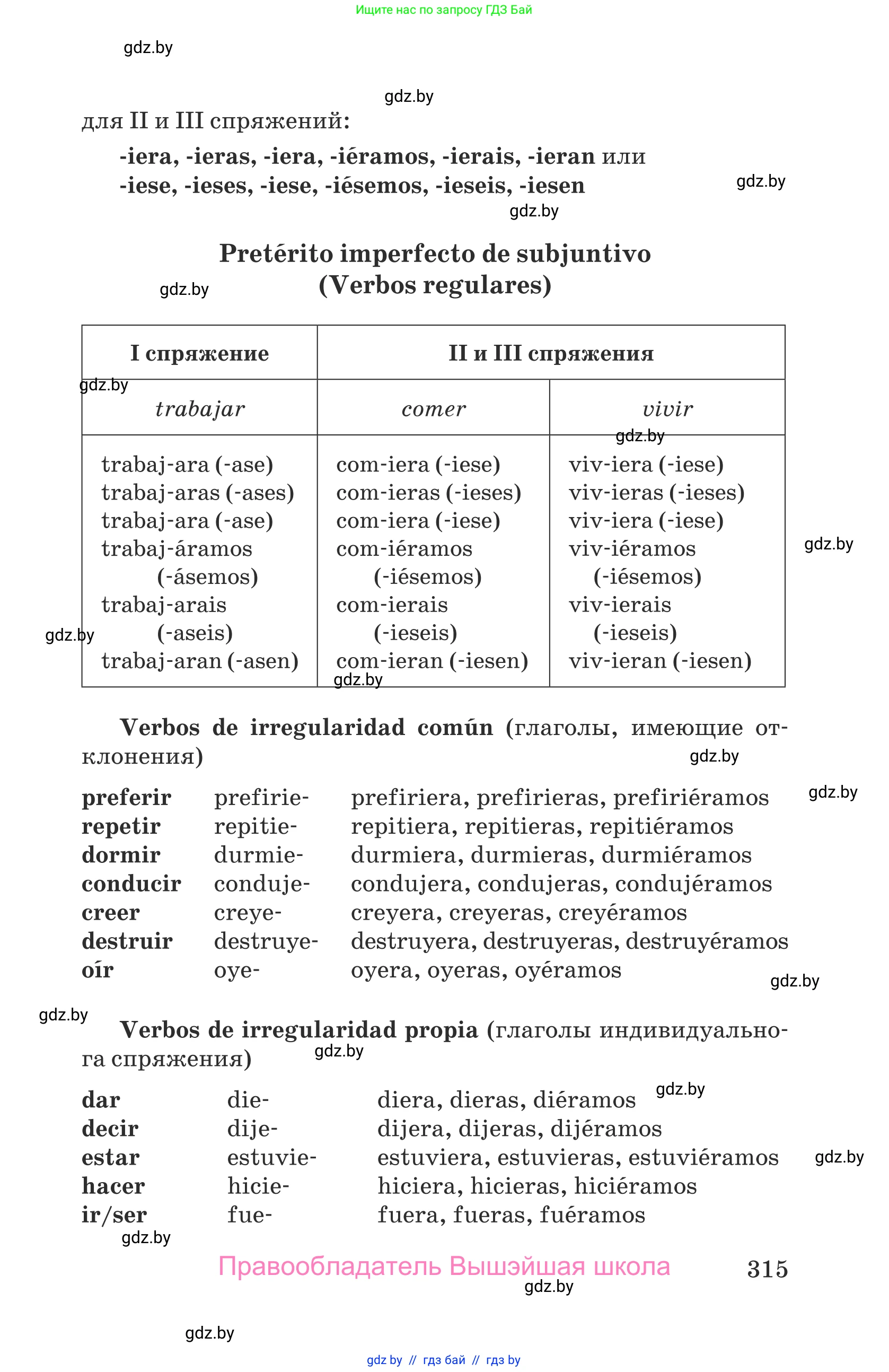 Испанский язык, 9 класс Учебник, авторы: Гриневич Елена Карловна, Янукенас Ольга Викторовна, издательство Вышэйшая школа, Минск, 2020, оранжевого цвета, страница 315