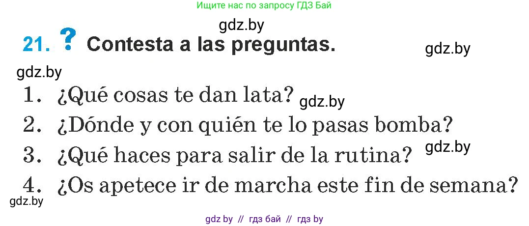 Испанский язык, 9 класс Учебник, авторы: Гриневич Елена Карловна, Янукенас Ольга Викторовна, издательство Вышэйшая школа, Минск, 2020, оранжевого цвета, страница 76, номер 21, Условие