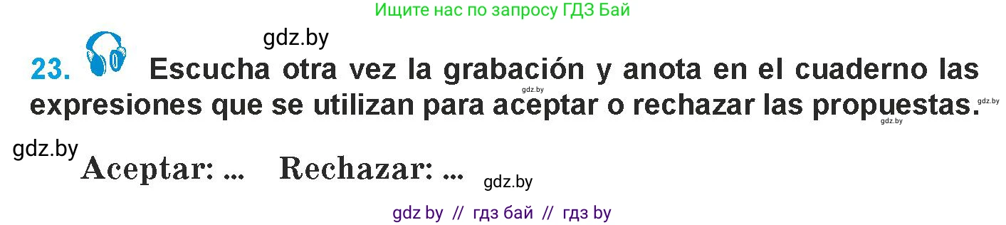 Испанский язык, 9 класс Учебник, авторы: Гриневич Елена Карловна, Янукенас Ольга Викторовна, издательство Вышэйшая школа, Минск, 2020, оранжевого цвета, страница 77, номер 23, Условие