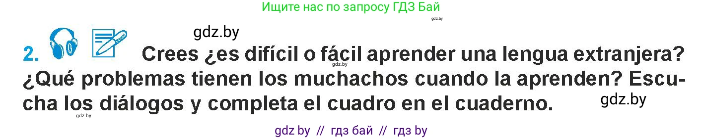 Испанский язык, 9 класс Учебник, авторы: Гриневич Елена Карловна, Янукенас Ольга Викторовна, издательство Вышэйшая школа, Минск, 2020, оранжевого цвета, страница 102, номер 2, Условие