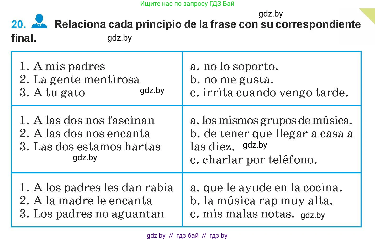 Испанский язык, 9 класс Учебник, авторы: Гриневич Елена Карловна, Янукенас Ольга Викторовна, издательство Вышэйшая школа, Минск, 2020, оранжевого цвета, страница 157, номер 20, Условие