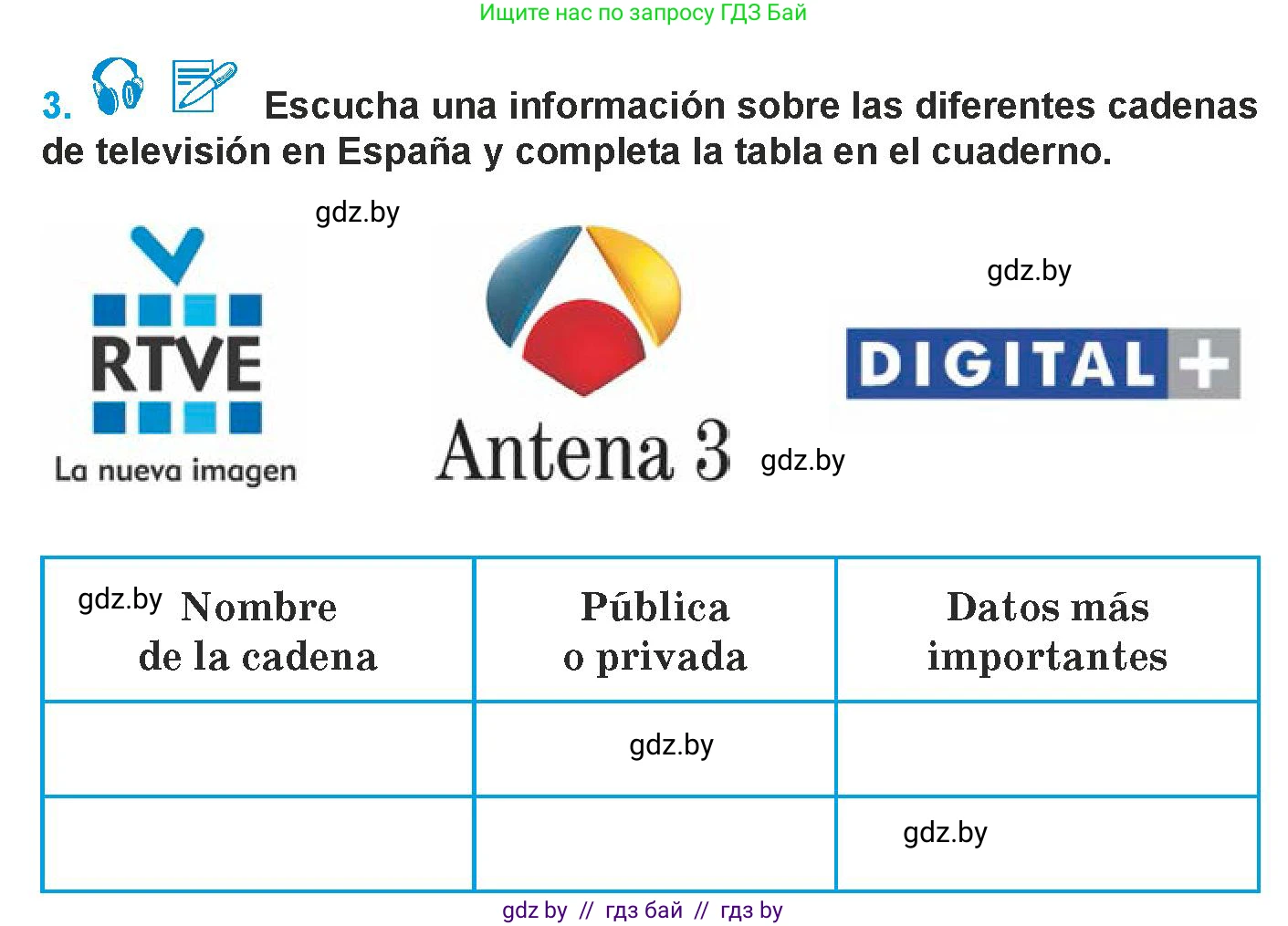 Испанский язык, 9 класс Учебник, авторы: Гриневич Елена Карловна, Янукенас Ольга Викторовна, издательство Вышэйшая школа, Минск, 2020, оранжевого цвета, страница 220, номер 3, Условие