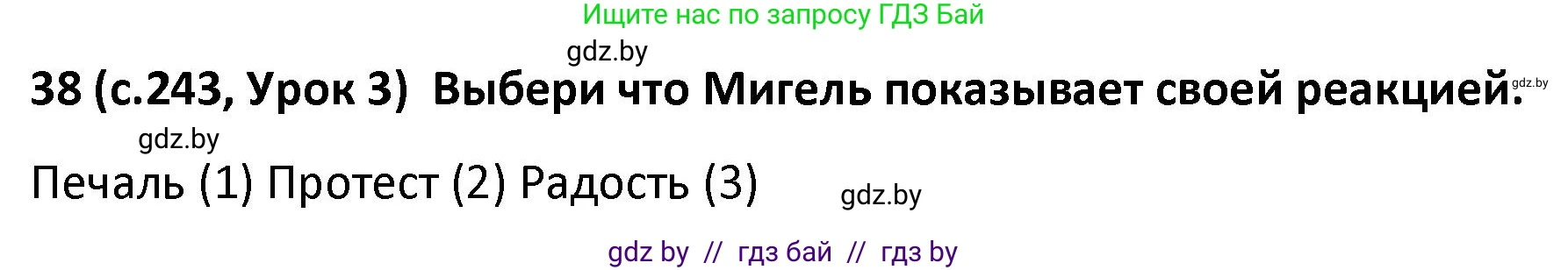 Испанский язык, 9 класс Учебник, авторы: Гриневич Елена Карловна, Янукенас Ольга Викторовна, издательство Вышэйшая школа, Минск, 2020, оранжевого цвета, страница 243, номер 38, Решение