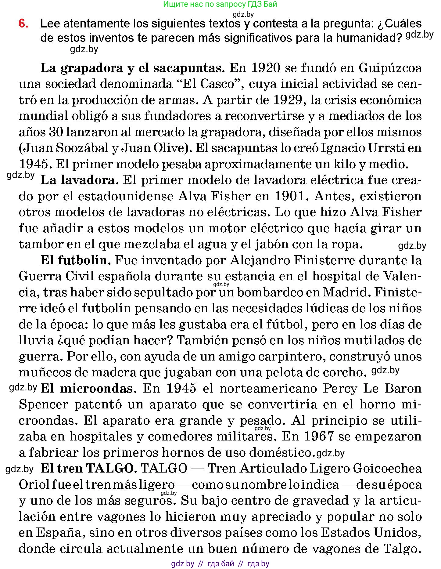 Испанский язык, 10 класс Учебник, авторы: Цыбулева Татьяна Эдуардовна, Пушкина Ольга Александровна, Карпиевич Галина Константиновна, издательство Издательский центр БГУ, Минск, 2019, оранжевого цвета, страница 43, номер 6, Условие