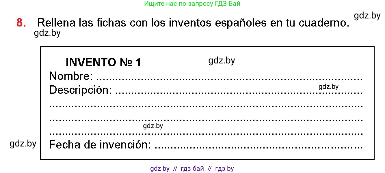 Испанский язык, 10 класс Учебник, авторы: Цыбулева Татьяна Эдуардовна, Пушкина Ольга Александровна, Карпиевич Галина Константиновна, издательство Издательский центр БГУ, Минск, 2019, оранжевого цвета, страница 46, номер 8, Условие