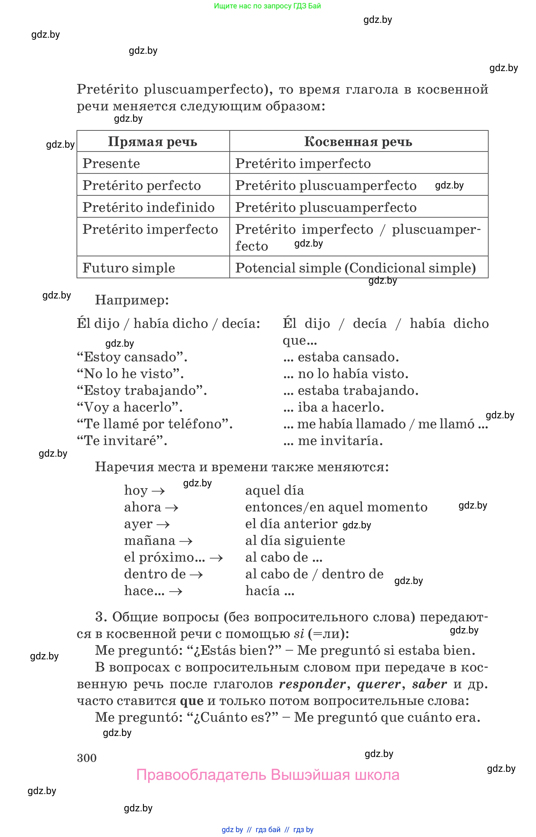 Испанский язык, 10 класс Учебник, авторы: Гриневич Елена Карловна, Янукенас Ольга Викторовна, издательство Вышэйшая школа, Минск, 2019, оранжевого цвета, страница 300